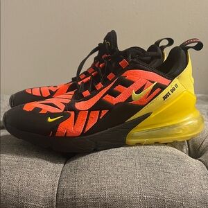 Nike Kids Air Max 270 Black and Orange Sneakers